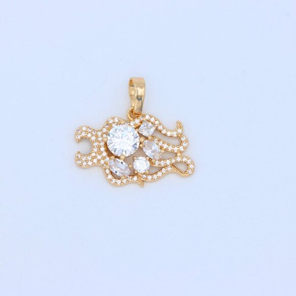 "Rose Gold Sparkling Mermaid Tail Pendant with White CZ Crystals, XPPT1539 - Picture 12 of 13